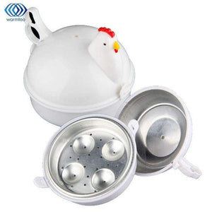 Planet Gates Kitchen Eggs Steamer Chicken Shaped Microwave 4 Egg Boiler Cooker Novelty Kitchen Cooking Appliances Steamer Home Tool