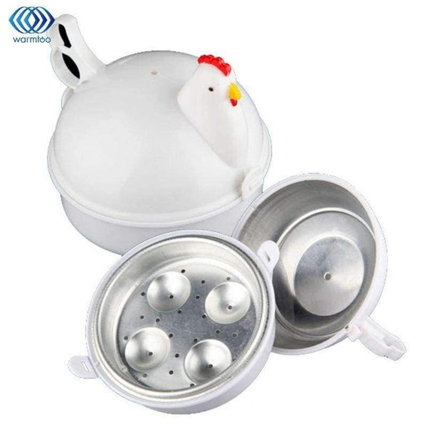 Planet Gates Kitchen Eggs Steamer Chicken Shaped Microwave 4 Egg Boiler Cooker Novelty Kitchen Cooking Appliances Steamer Home Tool