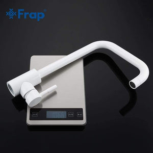 Planet Gates Kitchen Faucet 360 Rotate White Mixer Faucet for Kitchen 304 Stainless Steel Hot & Cold Deck Mounted Crane for Sink Y40083