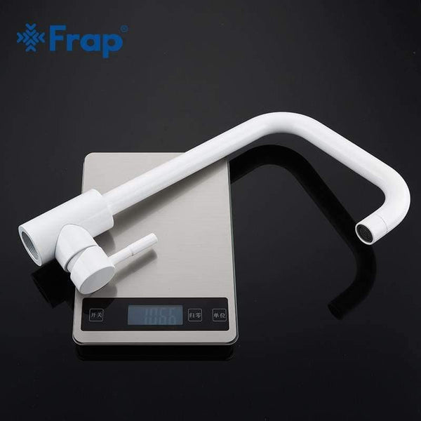 Planet Gates Kitchen Faucet 360 Rotate White Mixer Faucet for Kitchen 304 Stainless Steel Hot & Cold Deck Mounted Crane for Sink Y40083