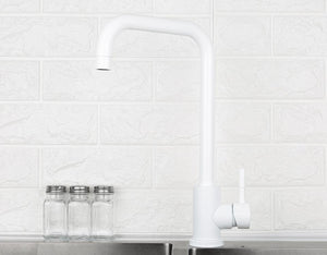 Planet Gates Kitchen Faucet 360 Rotate White Mixer Faucet for Kitchen 304 Stainless Steel Hot & Cold Deck Mounted Crane for Sink Y40083