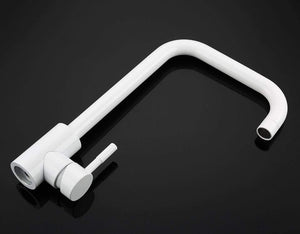 Planet Gates Kitchen Faucet 360 Rotate White Mixer Faucet for Kitchen 304 Stainless Steel Hot & Cold Deck Mounted Crane for Sink Y40083