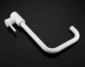 Planet Gates Kitchen Faucet 360 Rotate White Mixer Faucet for Kitchen 304 Stainless Steel Hot & Cold Deck Mounted Crane for Sink Y40083