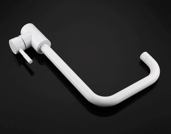 Planet Gates Kitchen Faucet 360 Rotate White Mixer Faucet for Kitchen 304 Stainless Steel Hot & Cold Deck Mounted Crane for Sink Y40083