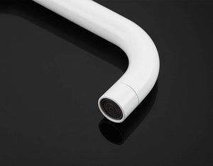 Planet Gates Kitchen Faucet 360 Rotate White Mixer Faucet for Kitchen 304 Stainless Steel Hot & Cold Deck Mounted Crane for Sink Y40083