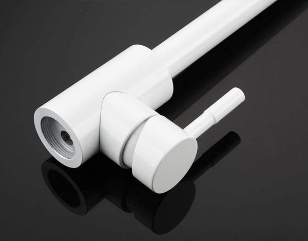 Planet Gates Kitchen Faucet 360 Rotate White Mixer Faucet for Kitchen 304 Stainless Steel Hot & Cold Deck Mounted Crane for Sink Y40083