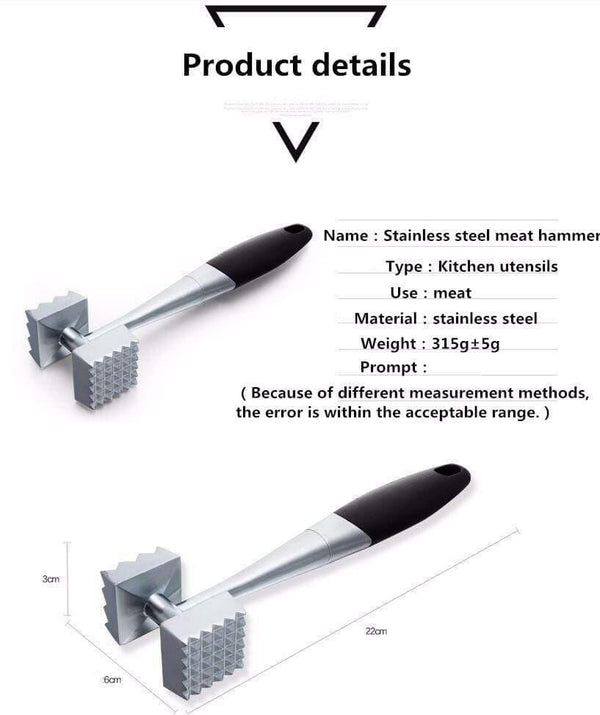 Planet Gates Kitchen Tender Loose Meat Stainless Steel hammer Steak Professional Meat Hammer Tenderizer Cooking Tools Kitchenware