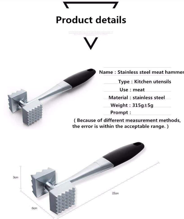 Planet Gates Kitchen Tender Loose Meat Stainless Steel hammer Steak Professional Meat Hammer Tenderizer Cooking Tools Kitchenware