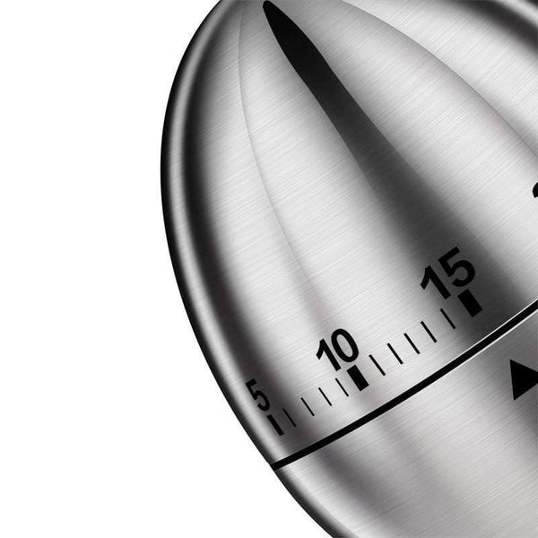 Planet Gates Kitchen timer Manual Stainless Steel Egg Shaped Mechanical Rotating Alarm with 60 Minutes for Cooking
