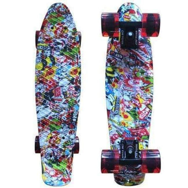 Planet Gates kito / China 22" Cruiser Skateboard Mini Plastic Skate Board Retro Longboard Graphic Galaxy Starry Printed Skate