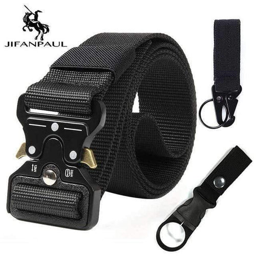 Genuine Men's Military Tactical Belt High Quality Nylon Alloy Fashion Metal Buckle Elastic Men's Training Battle Belt