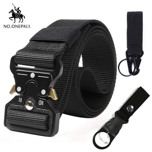 Tactical Belt Military High Quality Nylon Men's Training Belt Metal Multifunctional Buckle Outdoor Sports Hook New