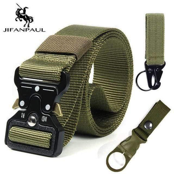 Genuine Men's Military Tactical Belt High Quality Nylon Alloy Fashion Metal Buckle Elastic Men's Training Battle Belt