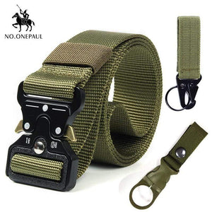 Tactical Belt Military High Quality Nylon Men's Training Belt Metal Multifunctional Buckle Outdoor Sports Hook New