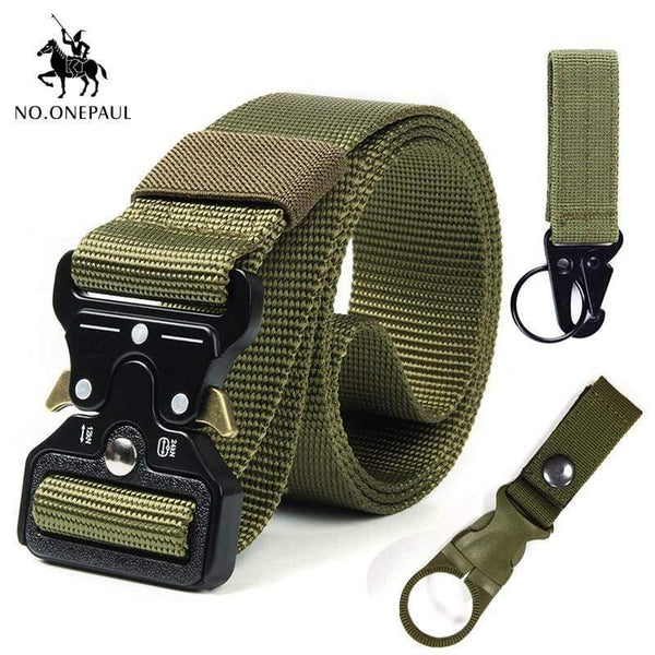 Tactical Belt Military High Quality Nylon Men's Training Belt Metal Multifunctional Buckle Outdoor Sports Hook New