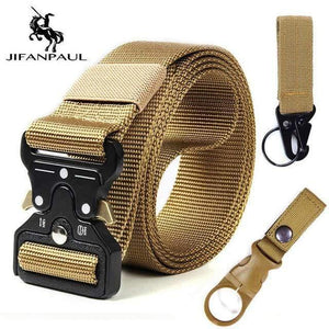 Genuine Men's Military Tactical Belt High Quality Nylon Alloy Fashion Metal Buckle Elastic Men's Training Battle Belt