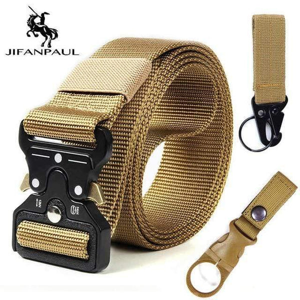 Genuine Men's Military Tactical Belt High Quality Nylon Alloy Fashion Metal Buckle Elastic Men's Training Battle Belt