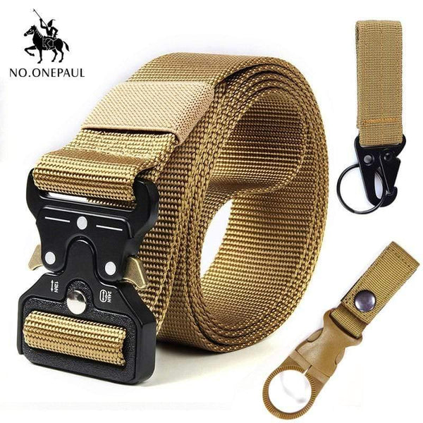 Tactical Belt Military High Quality Nylon Men's Training Belt Metal Multifunctional Buckle Outdoor Sports Hook New