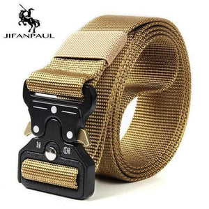 Genuine Men's Military Tactical Belt High Quality Nylon Alloy Fashion Metal Buckle Elastic Men's Training Battle Belt