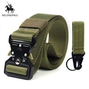 Tactical Belt Military High Quality Nylon Men's Training Belt Metal Multifunctional Buckle Outdoor Sports Hook New
