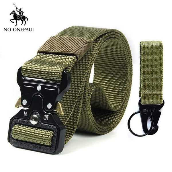 Tactical Belt Military High Quality Nylon Men's Training Belt Metal Multifunctional Buckle Outdoor Sports Hook New