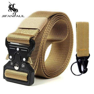Genuine Men's Military Tactical Belt High Quality Nylon Alloy Fashion Metal Buckle Elastic Men's Training Battle Belt