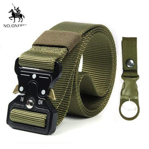 Tactical Belt Military High Quality Nylon Men's Training Belt Metal Multifunctional Buckle Outdoor Sports Hook New