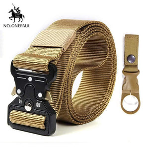 Tactical Belt Military High Quality Nylon Men's Training Belt Metal Multifunctional Buckle Outdoor Sports Hook New