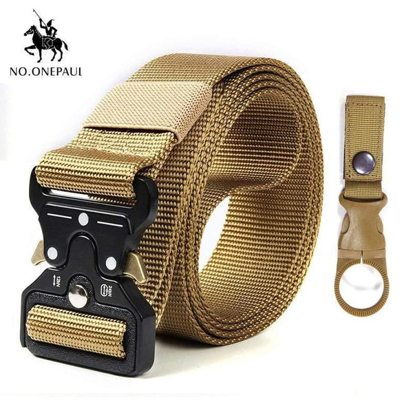 Tactical Belt Military High Quality Nylon Men's Training Belt Metal Multifunctional Buckle Outdoor Sports Hook New