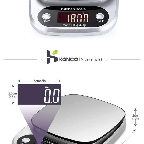 Planet Gates KONCO Kitchen Digital Scale, 10kg/0.1g Portable Mini Digital Food Scale, Pocket Case Jewelry Weight Balance Electronic Scale