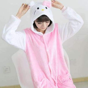 Planet Gates Kt Cat / S Adult/Kids Winter Woman whole Pajamas Animals Unicorn Costume  Fancy Animal Anime Cosplay One piece Jumpsuit Halloween Onesie