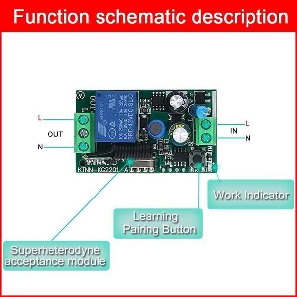 Planet Gates KTNNKG 433MHz 220V Lamp Wireless Remote Control Switch ON/OFF AC110V Remote Control Receiver Transmitter For Led Lights Bulb DIY