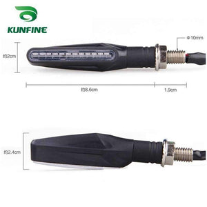 Planet Gates KUNFINE 4X Universal flowing water flicker led motorcycle turn signal Indicators Blinkers Flexible Bendable Amber light lamp