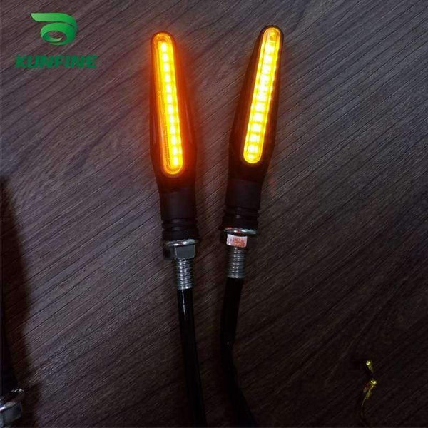 Planet Gates KUNFINE 4X Universal flowing water flicker led motorcycle turn signal Indicators Blinkers Flexible Bendable Amber light lamp