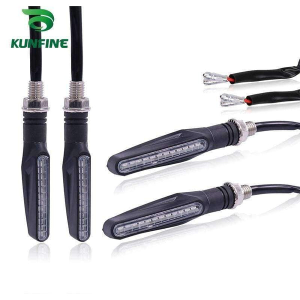 Planet Gates KUNFINE 4X Universal flowing water flicker led motorcycle turn signal Indicators Blinkers Flexible Bendable Amber light lamp