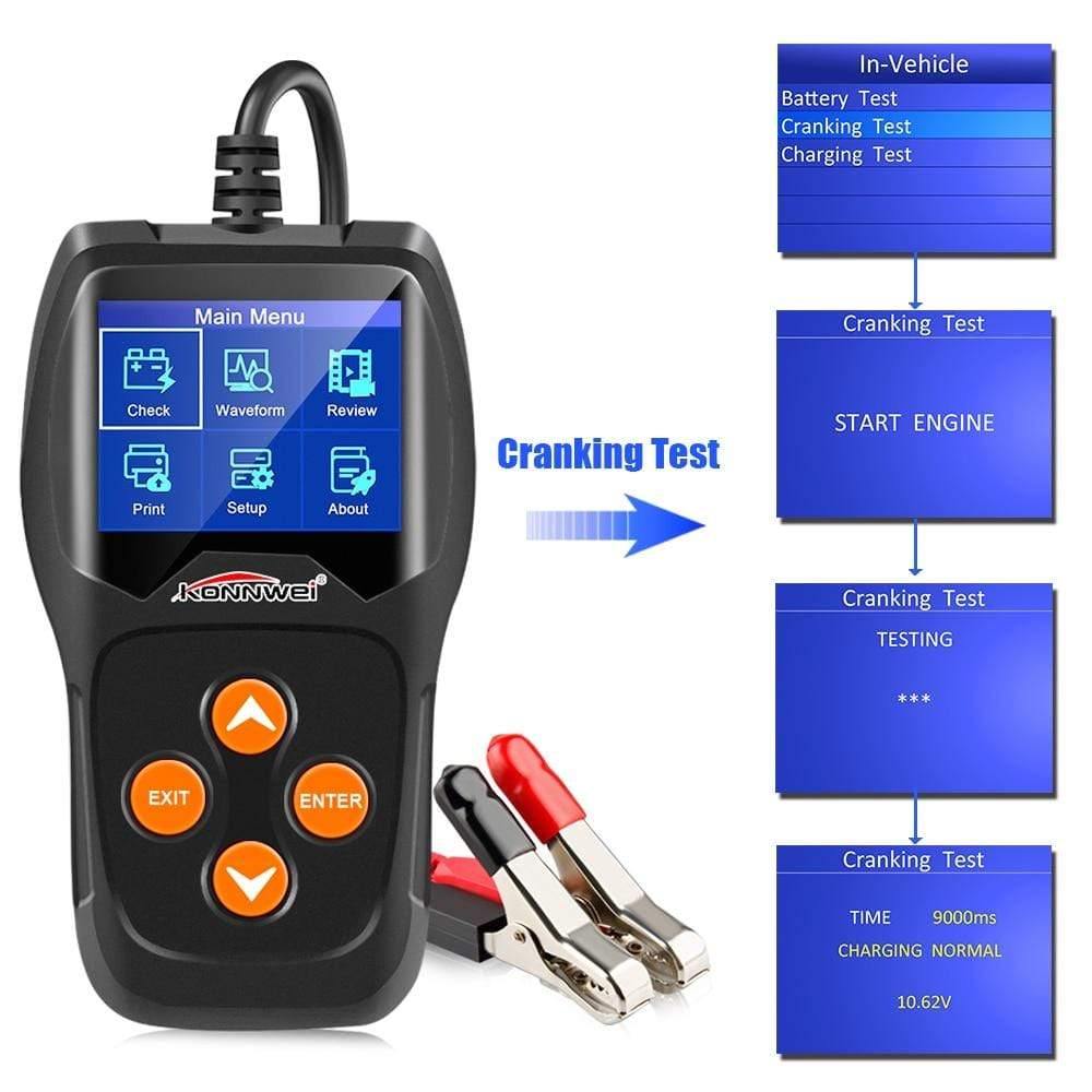 Planet Gates KW600 12V Car Battery Tester 100 to 2000CCA 12 Volt Battery tools for the car Quick Cranking Charging Diagnostic