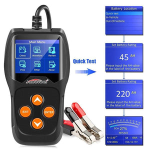 Planet Gates KW600 12V Car Battery Tester 100 to 2000CCA 12 Volt Battery tools for the car Quick Cranking Charging Diagnostic