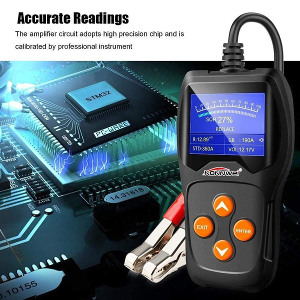 Planet Gates KW600 12V Car Battery Tester 100 to 2000CCA 12 Volt Battery tools for the car Quick Cranking Charging Diagnostic