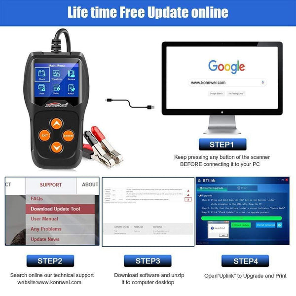 Planet Gates KW600 12V Car Battery Tester 100 to 2000CCA 12 Volt Battery tools for the car Quick Cranking Charging Diagnostic