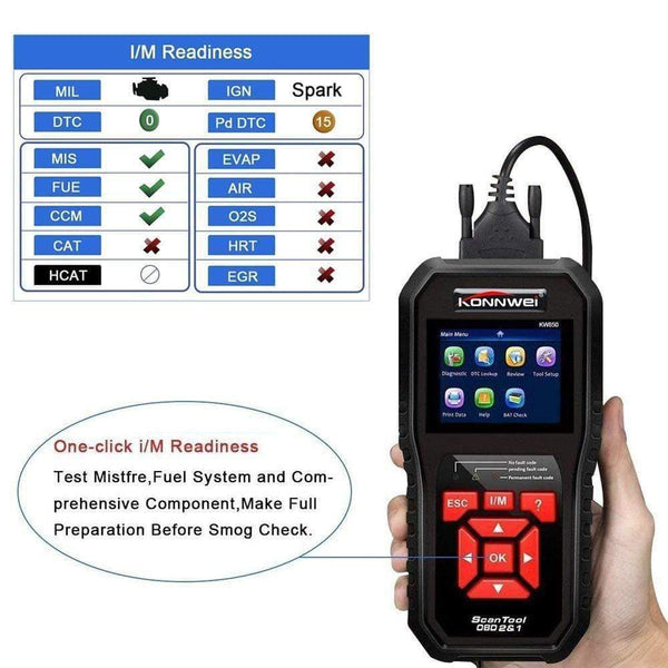 Planet Gates KW850 OBD2 Auto Diagnostic Scanner Universal OBD Car Diagnostic Tool ODB2 Check Engine Automotive Car Code Reader Black