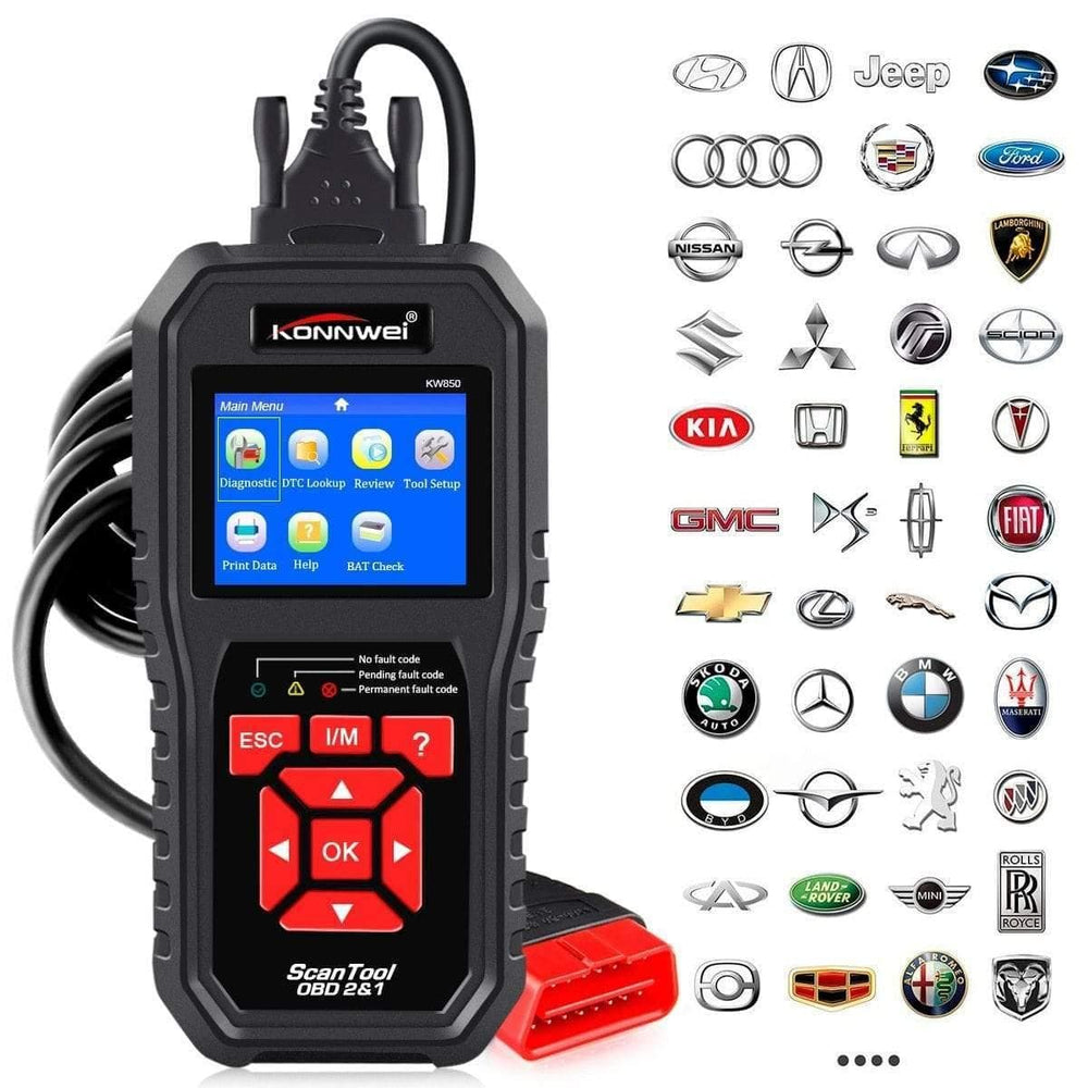 Planet Gates KW850 OBD2 Auto Diagnostic Scanner Universal OBD Car Diagnostic Tool ODB2 Check Engine Automotive Car Code Reader Black