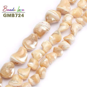 Planet Gates L(13-16mm) Natural  Irregular Mother Of Pearl Beads Shell Beads For Making Jewelry 15inches 7-16mm Women's Bracelet Necklace jewelry