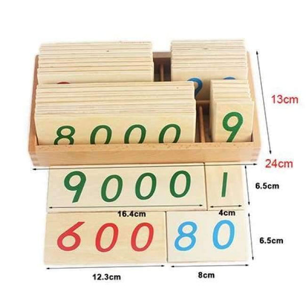 Planet Gates L Baby Toys Montessori Math Toy Small Digital Wooden Cards with Box (Nmuber 1-9000) Educational Early Learning Toys Christmas Gift