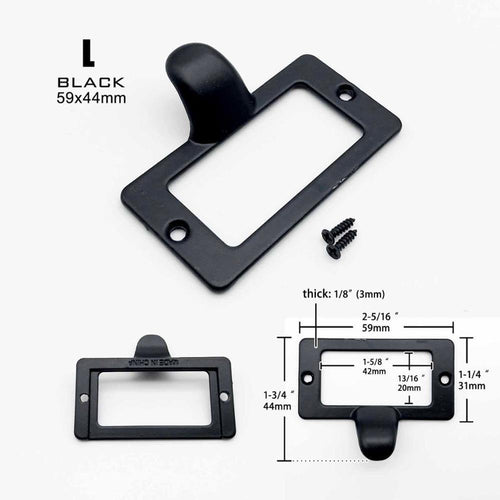 Small Large Heavy Duty Antique Brass Black Metal Furniture Cabinet Drawer Box Case Label Pull Handle File Name Card Frame Holder