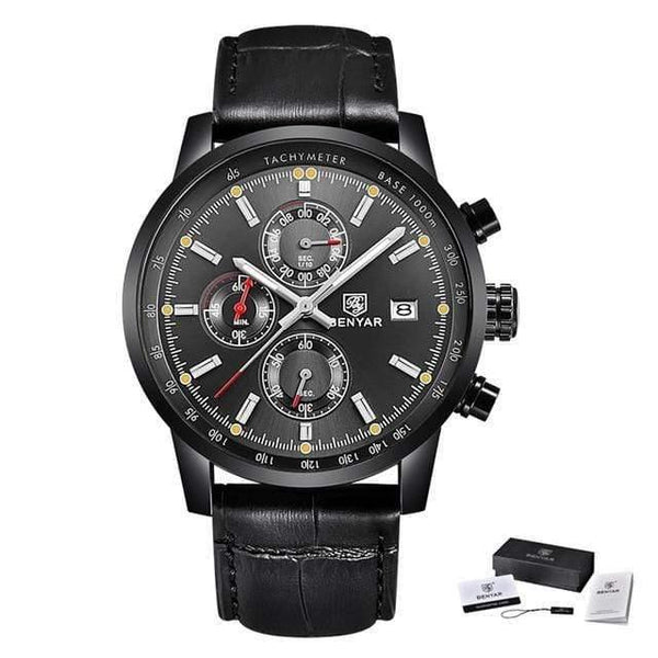Planet Gates L Black Black Grey Chronograph Sport Mens Watches Top Brand Luxury Quartz Watch Reloj Hombre saat Clock Male hour relogio Masculino
