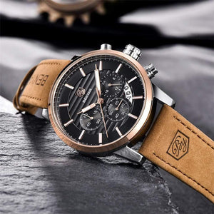 Planet Gates L Black Gold Black Men Watches Top Brand Luxury Business Waterproof Sport Chronograph Quartz Brown Gold Male Clock Relogio Masculino 2019