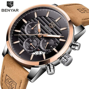 Planet Gates L Black Gold Black Men Watches Top Brand Luxury Business Waterproof Sport Chronograph Quartz Brown Gold Male Clock Relogio Masculino 2019