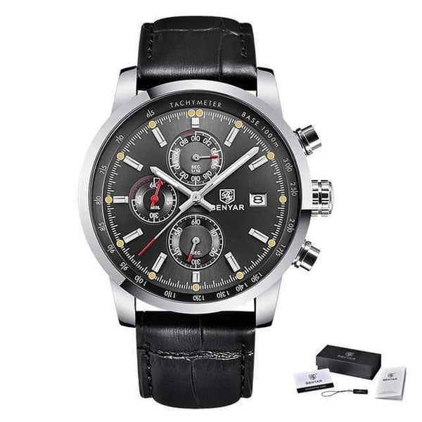 Planet Gates L Black Silver Grey Chronograph Sport Mens Watches Top Brand Luxury Quartz Watch Reloj Hombre saat Clock Male hour relogio Masculino