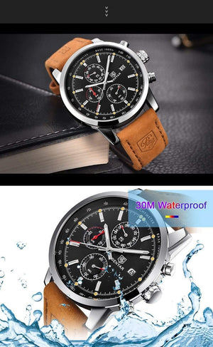 Planet Gates L Brown silver white Chronograph Sport Mens Watches Top Brand Luxury Quartz Watch Reloj Hombre saat Clock Male hour relogio Masculino