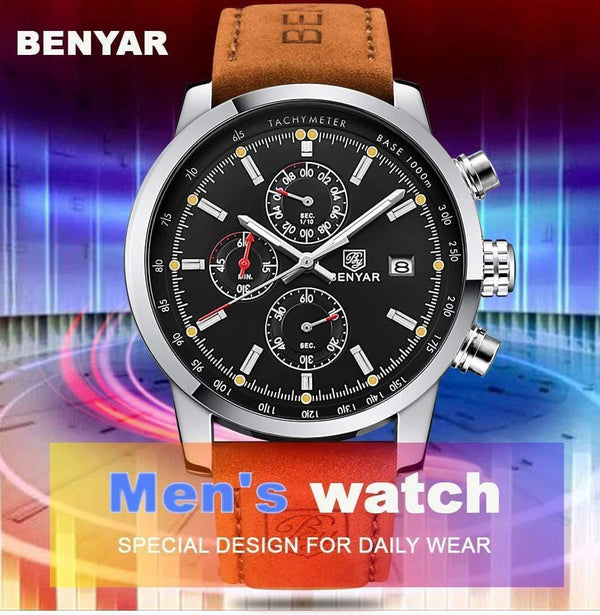 Planet Gates L Brown silver white Chronograph Sport Mens Watches Top Brand Luxury Quartz Watch Reloj Hombre saat Clock Male hour relogio Masculino